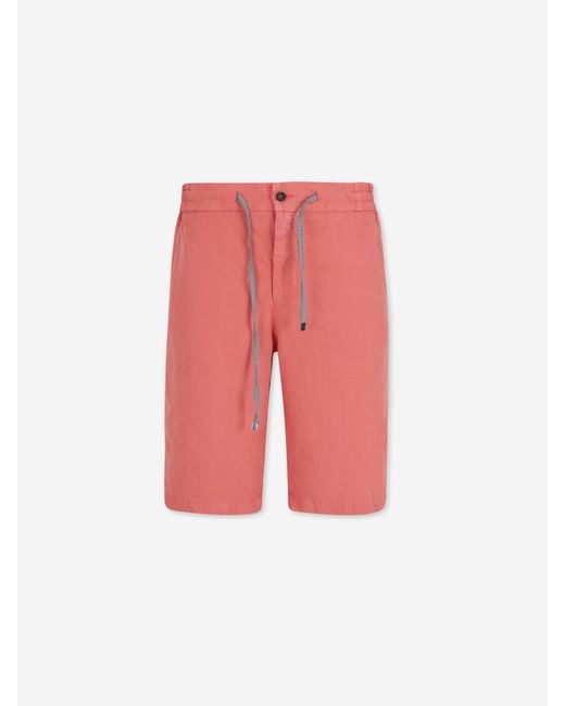 Santa Eulalia Red Straight Bermuda Shorts for men