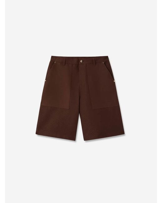 Casablanca Brown Monogram Cotton Bermuda Shorts for men