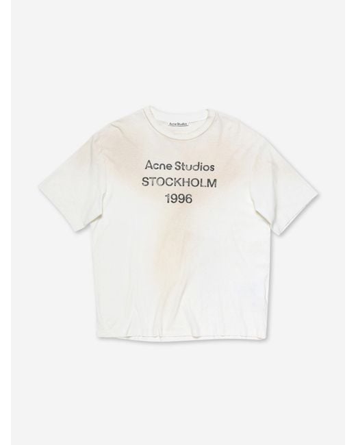 Acne White 1996 Printed T-Shirt for men