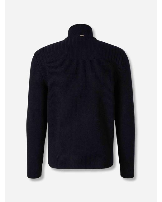 Herno Blue Knit Cardigan for men