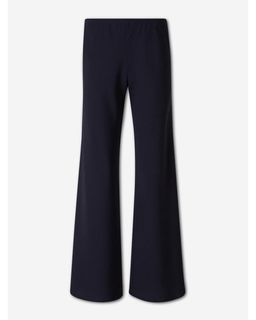 Nili Lotan Blue Wide Leg Straight Trousers