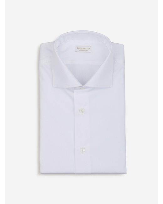 Santa Eulalia White Camisa De Algodón Liso for men