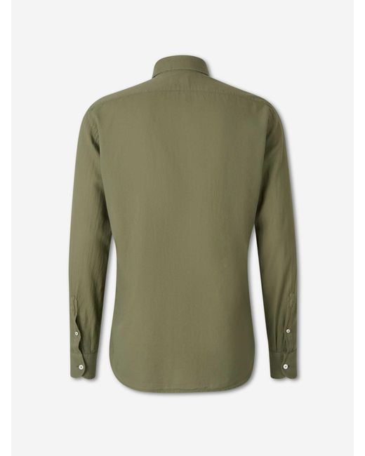 Santa Eulalia Green Plain Cotton Shirt for men