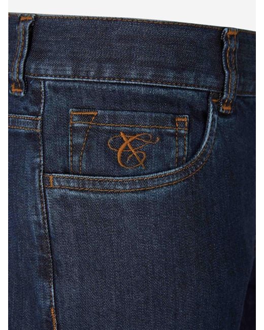 Canali Blue Flared Jeans for men