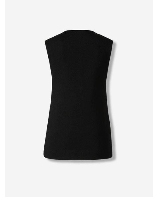 Jil Sander Black Fluid V-Neck Blouse