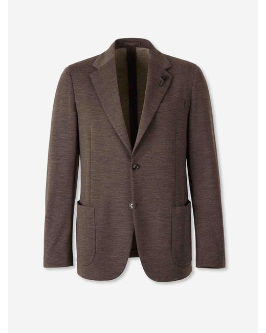 Americana Recta Lana Lardini de hombre de color Brown