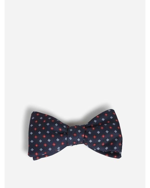 Petronius Blue Floral Silk Bow Tie for men