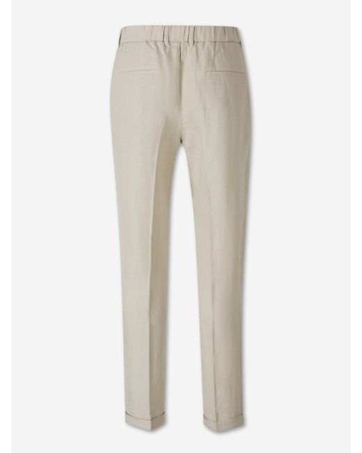 Santa Eulalia Natural Straight Linen Trousers for men