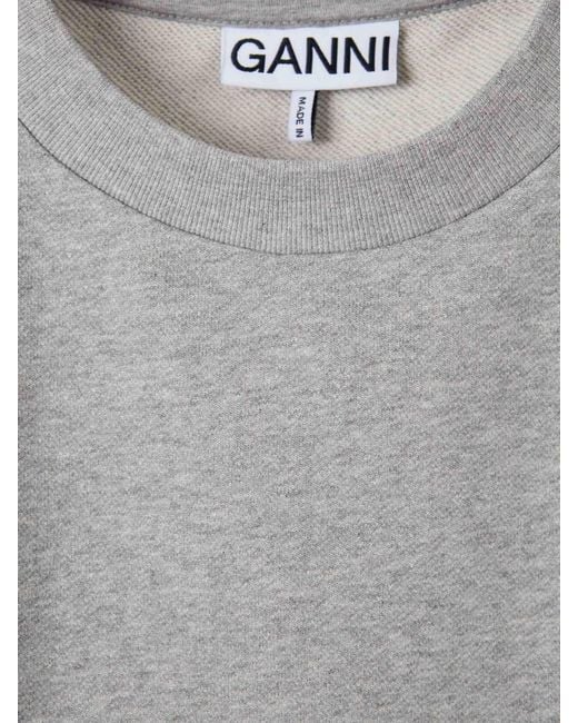 Ganni Gray Crew Neck Sweatshirt