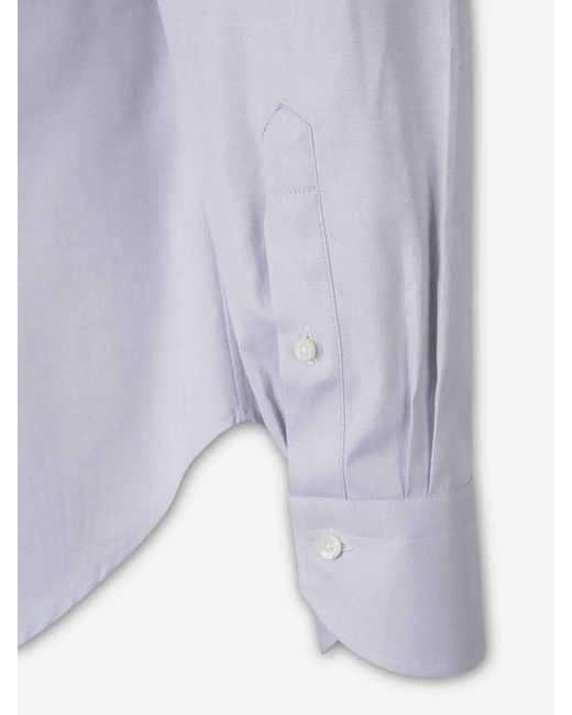 Canali Blue Cotton Dress Shirt for men