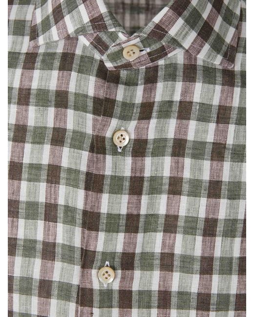 Santa Eulalia Gray Plaid Shirt for men