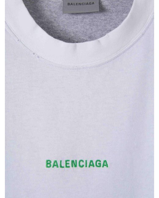 Balenciaga Blue Long Sleeve Logo T-Shirt for men