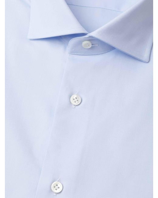 Santa Eulalia Blue Cotton Twill Shirt for men