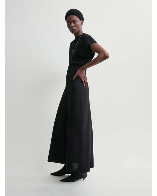 Totême Black Maxi Wool Dress