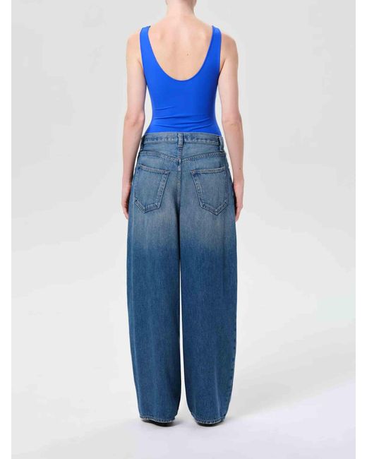 Agolde Blue Wide Leg Rounded Jeans