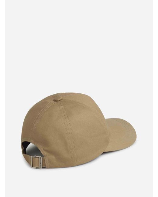 Saint Laurent Gorra Algodón Logo in Natural für Herren