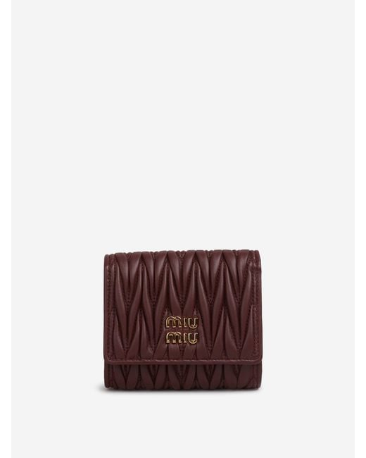 Miu Miu Purple Small Matelassé Wallet
