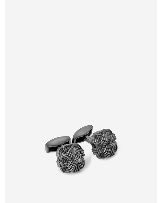 Tateossian White Metal Knot Cufflinks for men