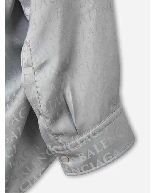 Balenciaga Gray Jacquard Casual Shirt