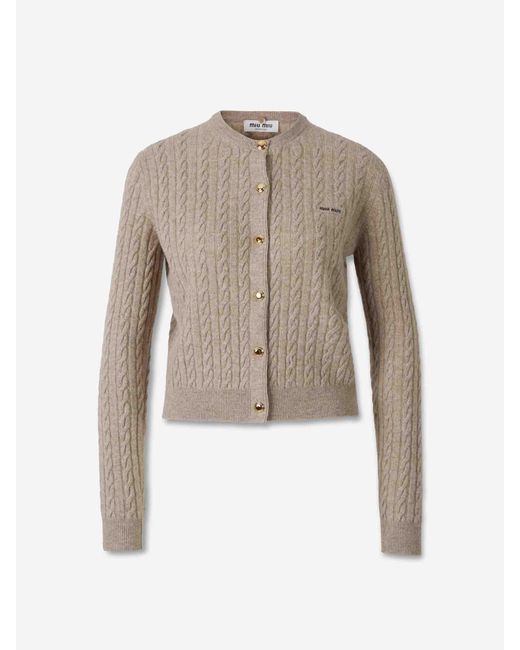 Miu Miu White Denim Collar Cardigan