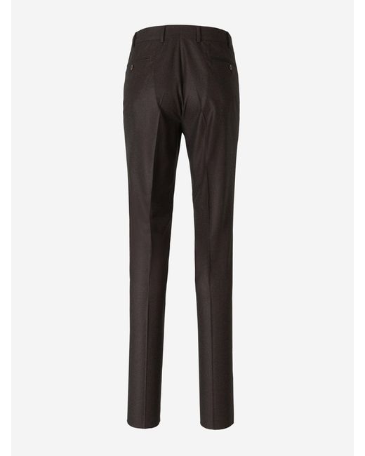 Santa Eulalia Black Wool Pleated Trousers for men