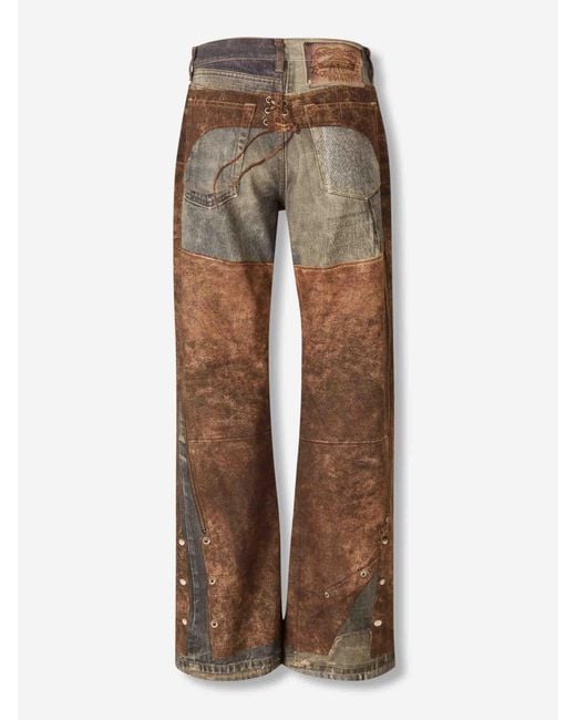 Jeans Larghi Trompe-L'Œil di Acne in Brown
