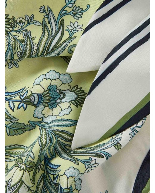 Veronica Beard Green Tari Floral Blouse