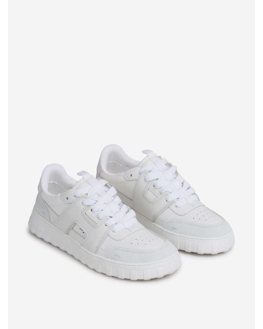 AMI White Low Leather Sneakers for men