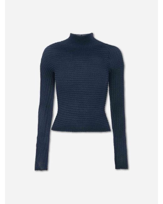 Victoria Beckham Blue Textured Knit Jersey