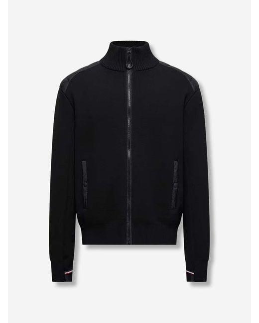 Moncler Woll-Reißverschluss-Cardigan in Blue für Herren