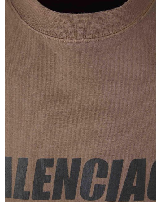 Balenciaga Camiseta Logo Oversized in Brown for Men | Lyst Australia