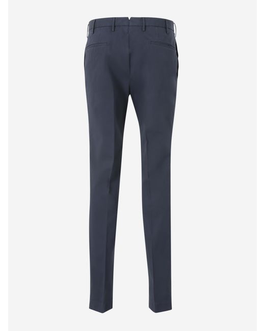 Incotex Blue Cotton Chino Trousers for men