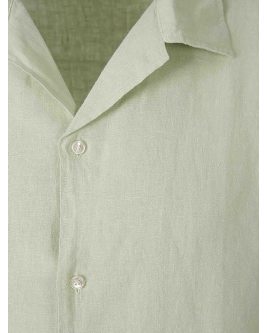 Santa Eulalia Green Short Sleeve Linen Shirt for men