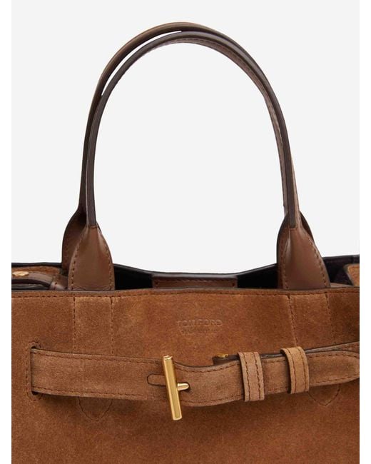 Tom Ford Brown Mini Suede Bag