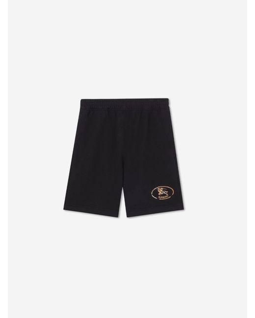 Burberry Black Cotton Logo Shorts for men