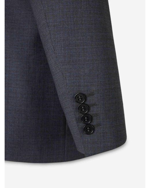 Canali Blue Straight Wool Suit for men