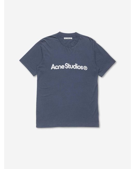 Acne Blue Logo T-Shirt for men