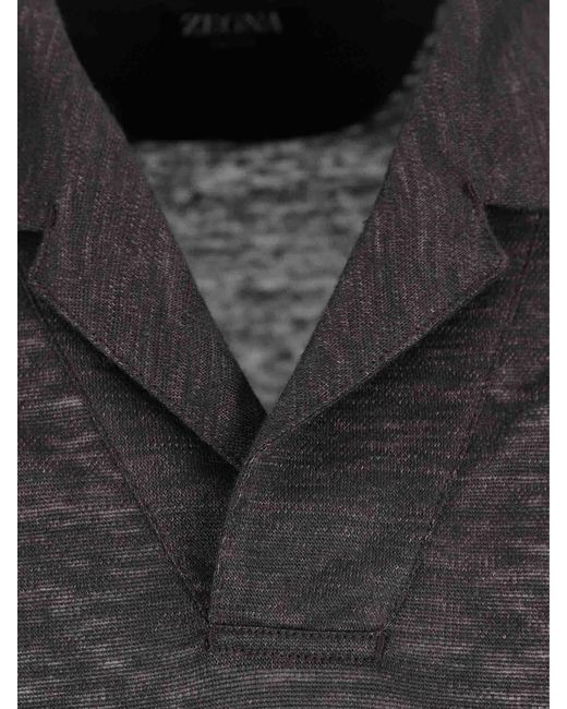 Zegna Black Polo Punto for men