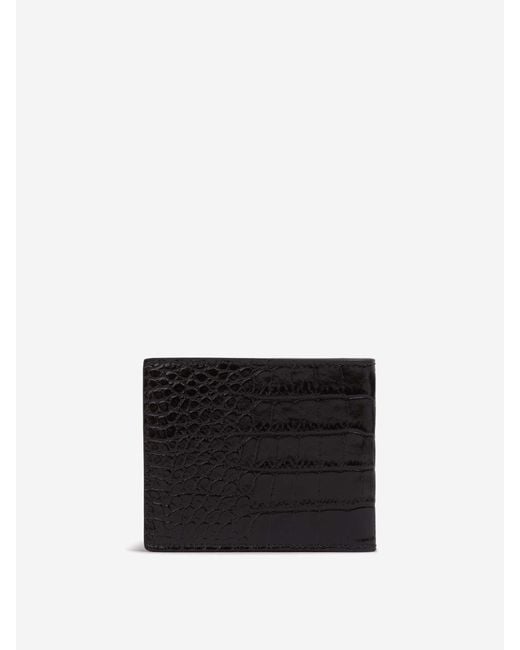 Tom Ford Black Foldable Leather Cardholder for men