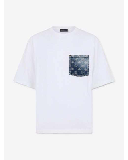 DSquared² White Monogram Short Sleeve T-Shirt for men
