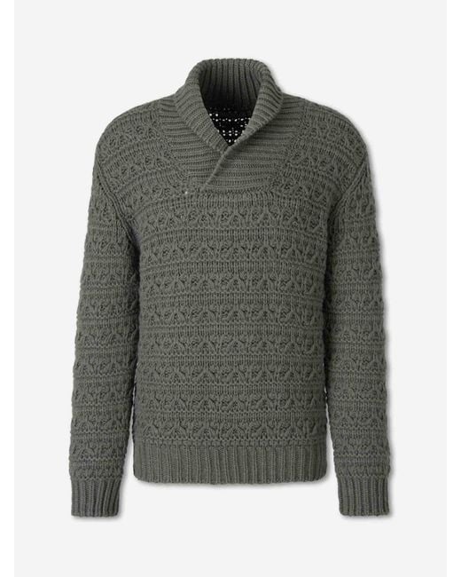 Canali Green Thick V-Neck Sweater for men