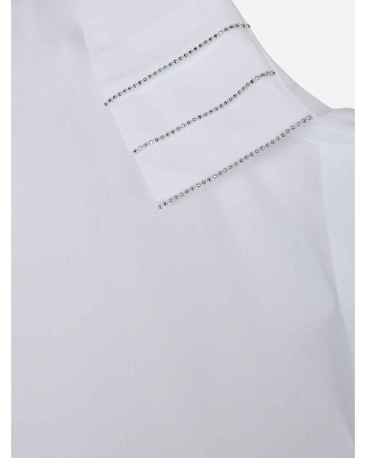 Peserico White Plain Cotton Blouse