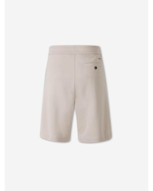 Herno White Cotton Knit Shorts for men