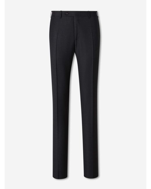 Canali Blue Straight Wool Suit for men