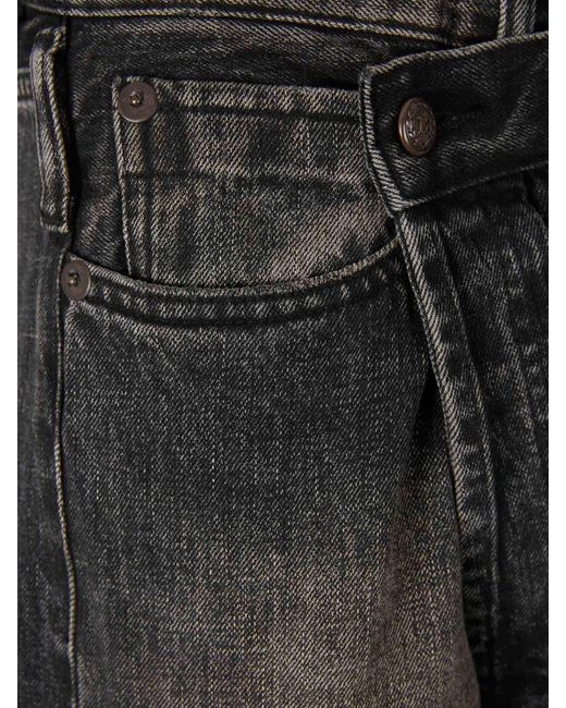 R13 Gray Wide Crossover Jeans