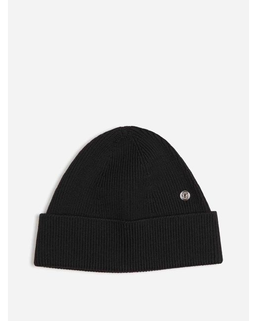 Acne Black Ribbed Wool Hat for men