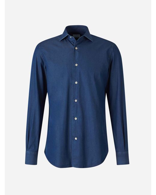 Santa Eulalia Blue Denim Design Shirt for men