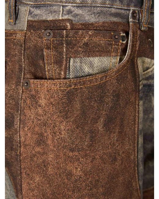 Jeans Larghi Trompe-L'Œil di Acne in Brown