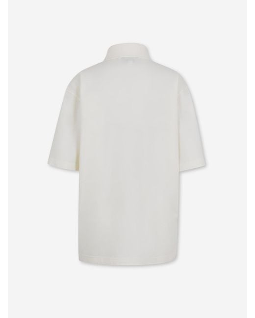 AMI White Short-Sleeve Polo Shirt