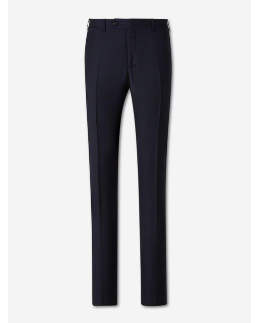 Canali Blue Straight Wool Suit for men